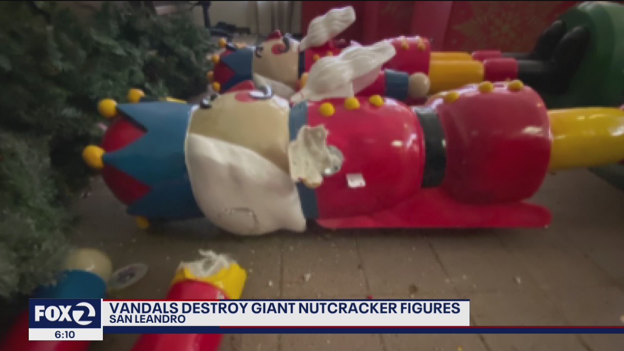 Vandals destroy giant nutcracker figures in San Leandro