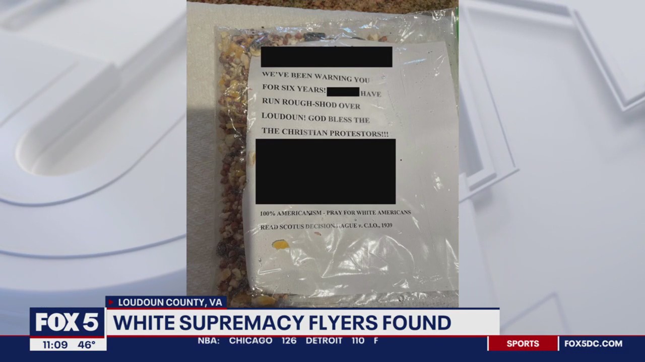 White supremacy flyers found in Loudoun County