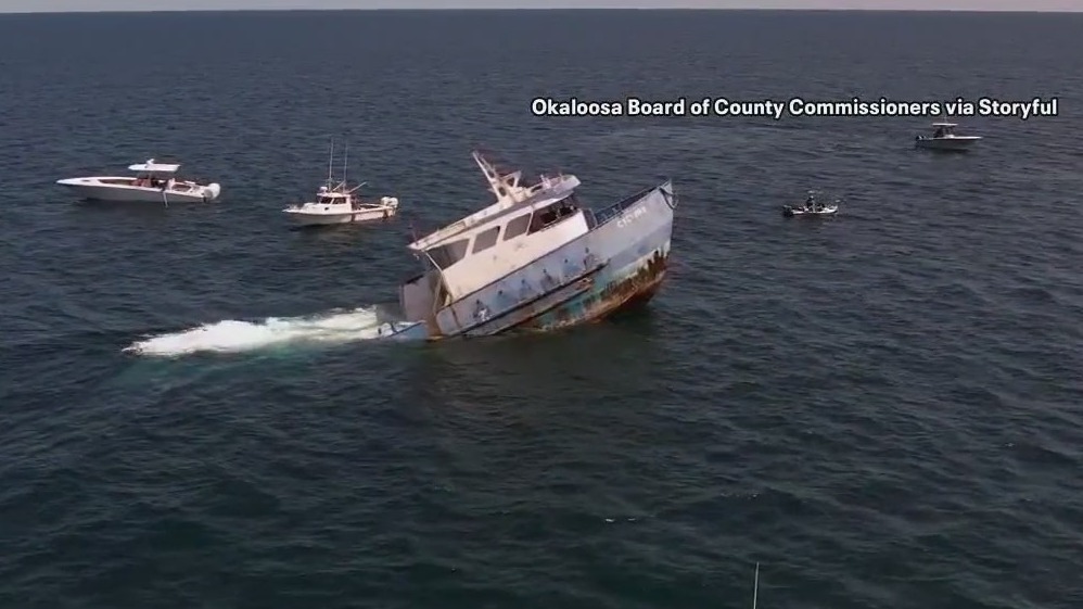 Boat sunk off Florida Panhandle to create artificial reef