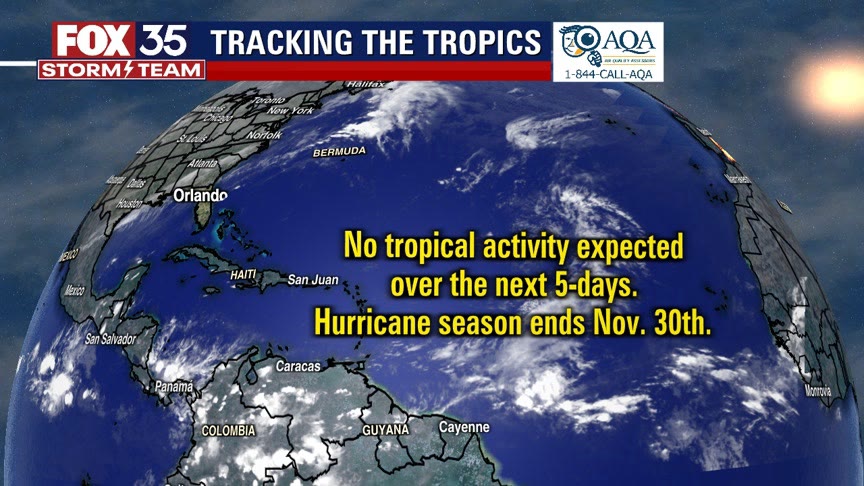 Tropics remain quiet as the end of hurricane season nears