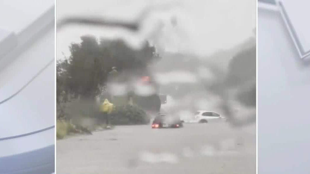 Winter storms leave cars in floodwaters