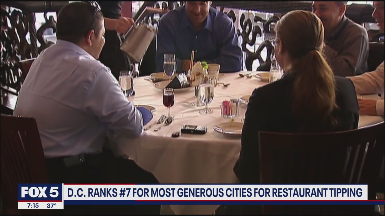 DC in top ten most generous cities for tipping