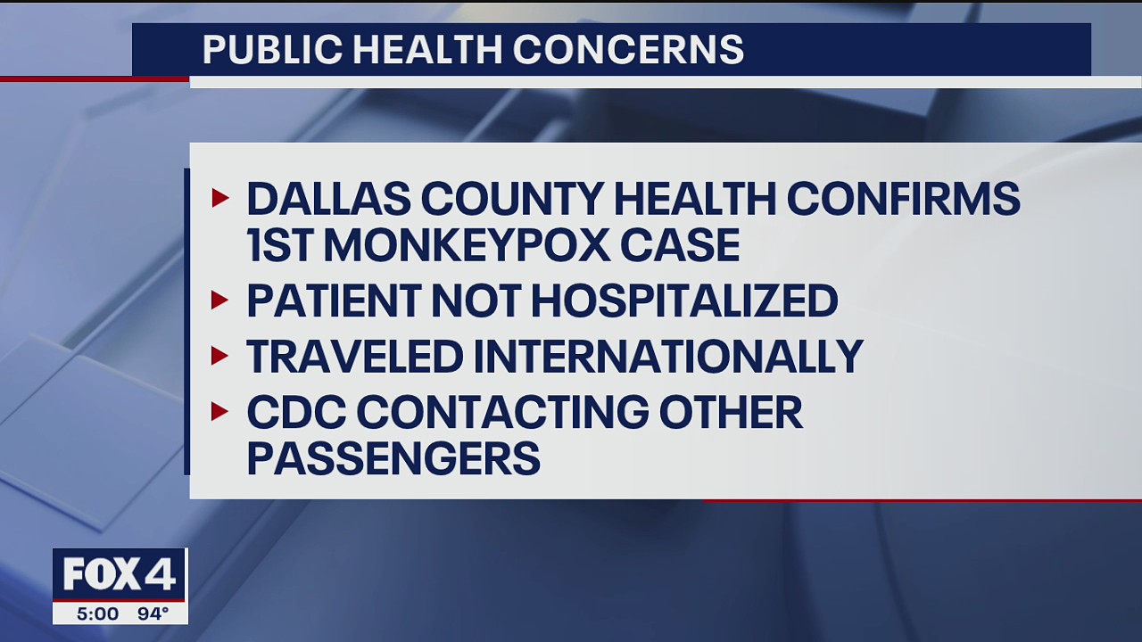 Dallas County health officials report first case of monkeypox in North Texas for 2022