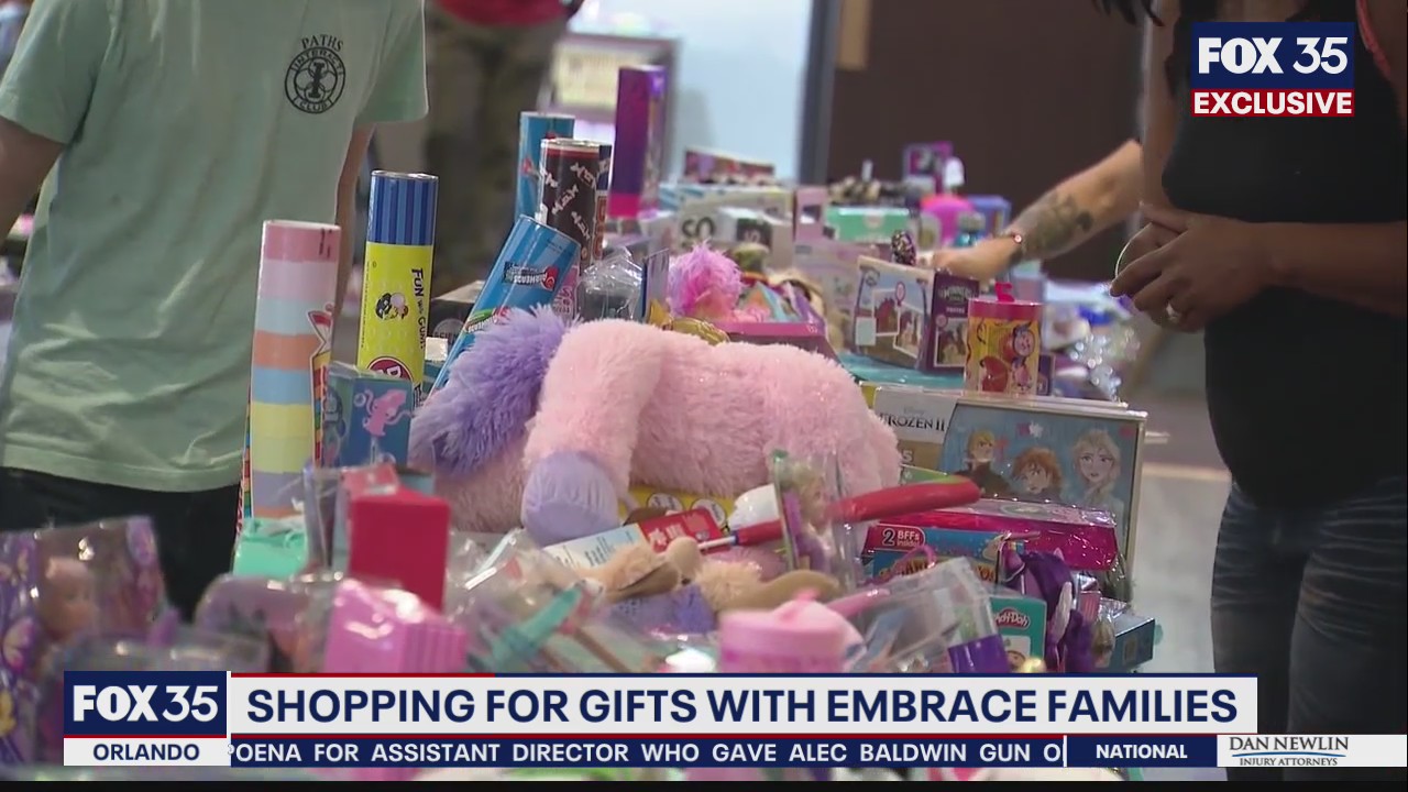 FOX 35 Exclusive: Shopping for gifts with Embrace Families