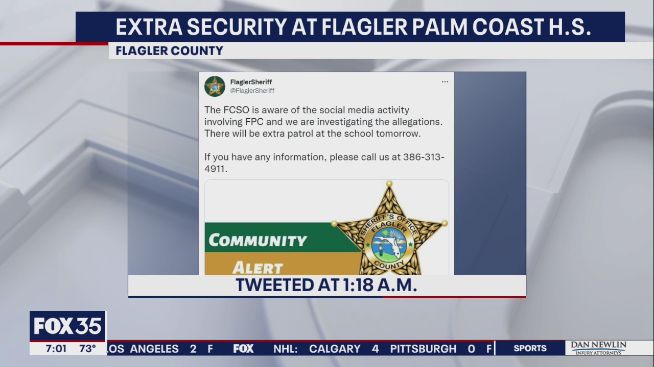 Extra security at Flagler Palm Coast High School as deputies investigate 'allegations'