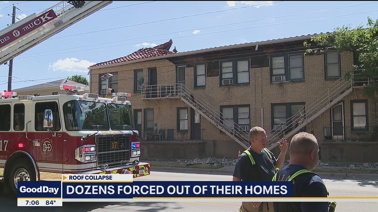 Apartment roof collapses in Dallas