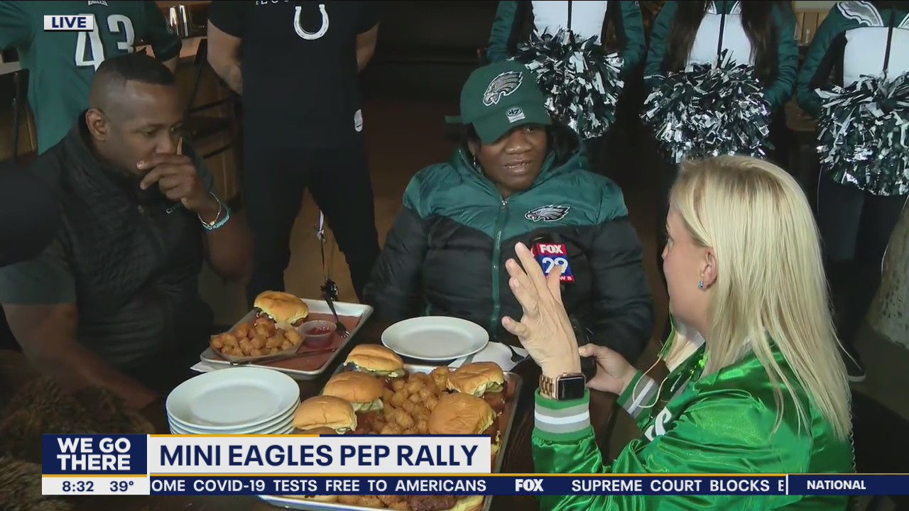 Jenn gets ready for an Eagles playoff part at The Lucky Well