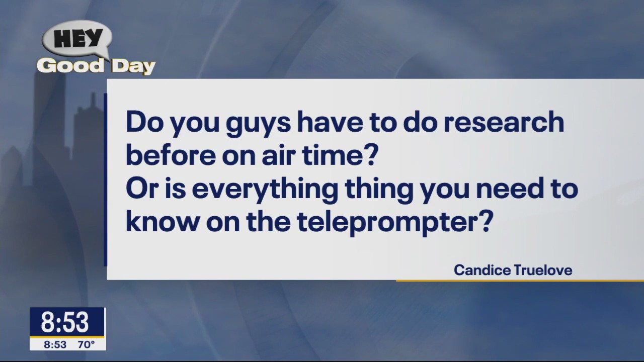 Hey Good Day: Teleprompters, exercise & favorite sports