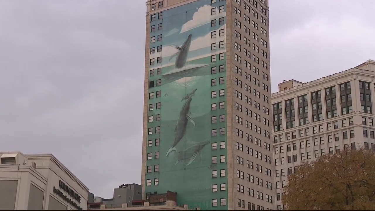 Iconic whale mural in Downtown Detroit gets a makeover