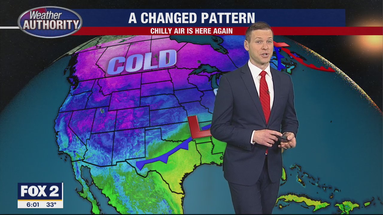 Colder air but less wind today