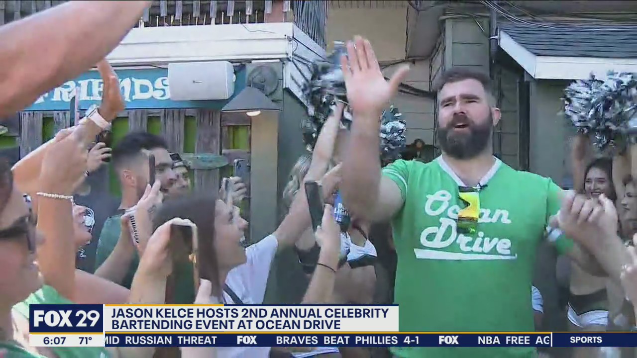 Jason Kelce hosts 2nd annual celebrity bartending event in Sea Isle City