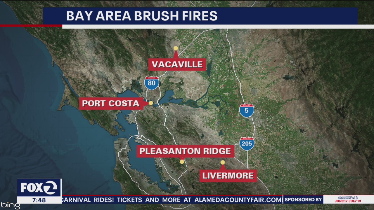 Crews monitoring Bay Area brush fires
