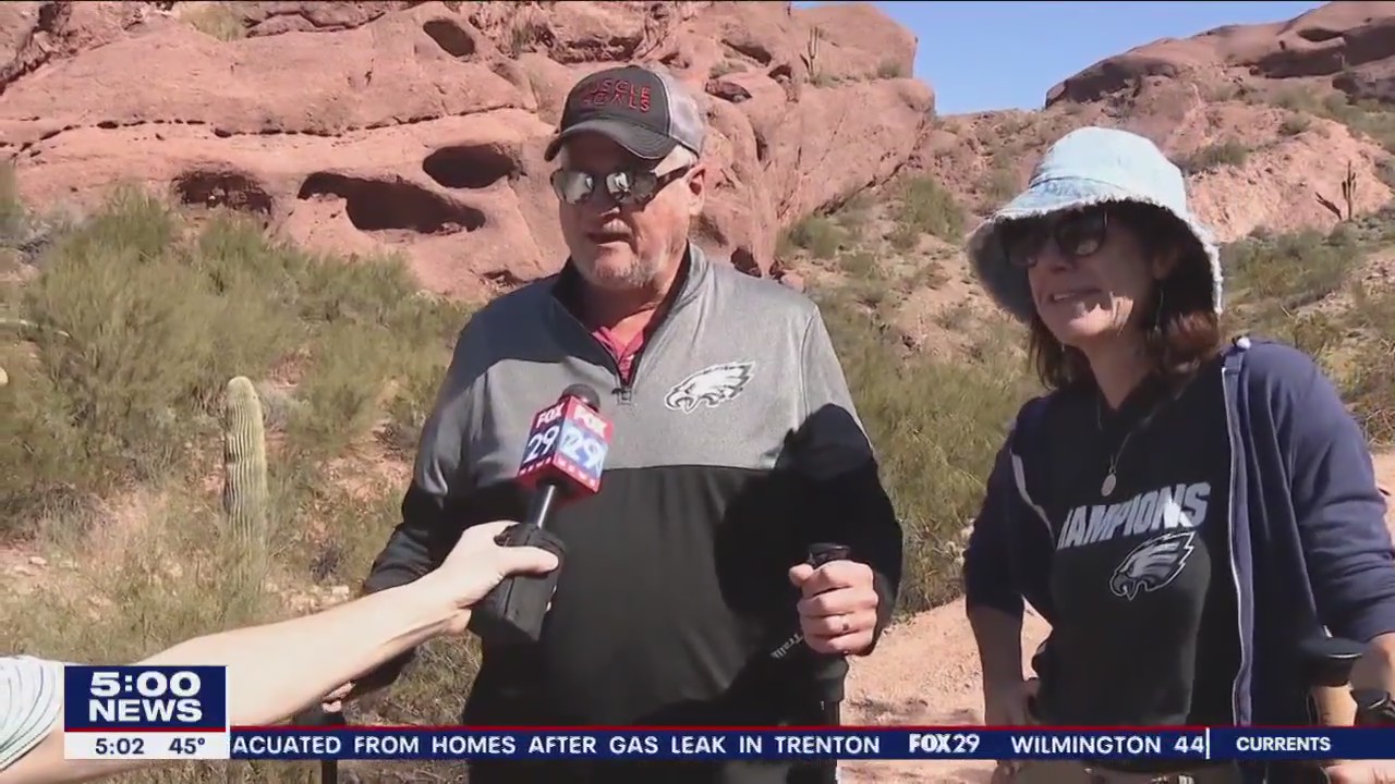 Eagles fans plant Birds flag on Arizona mountain summit ahead of Super Bowl