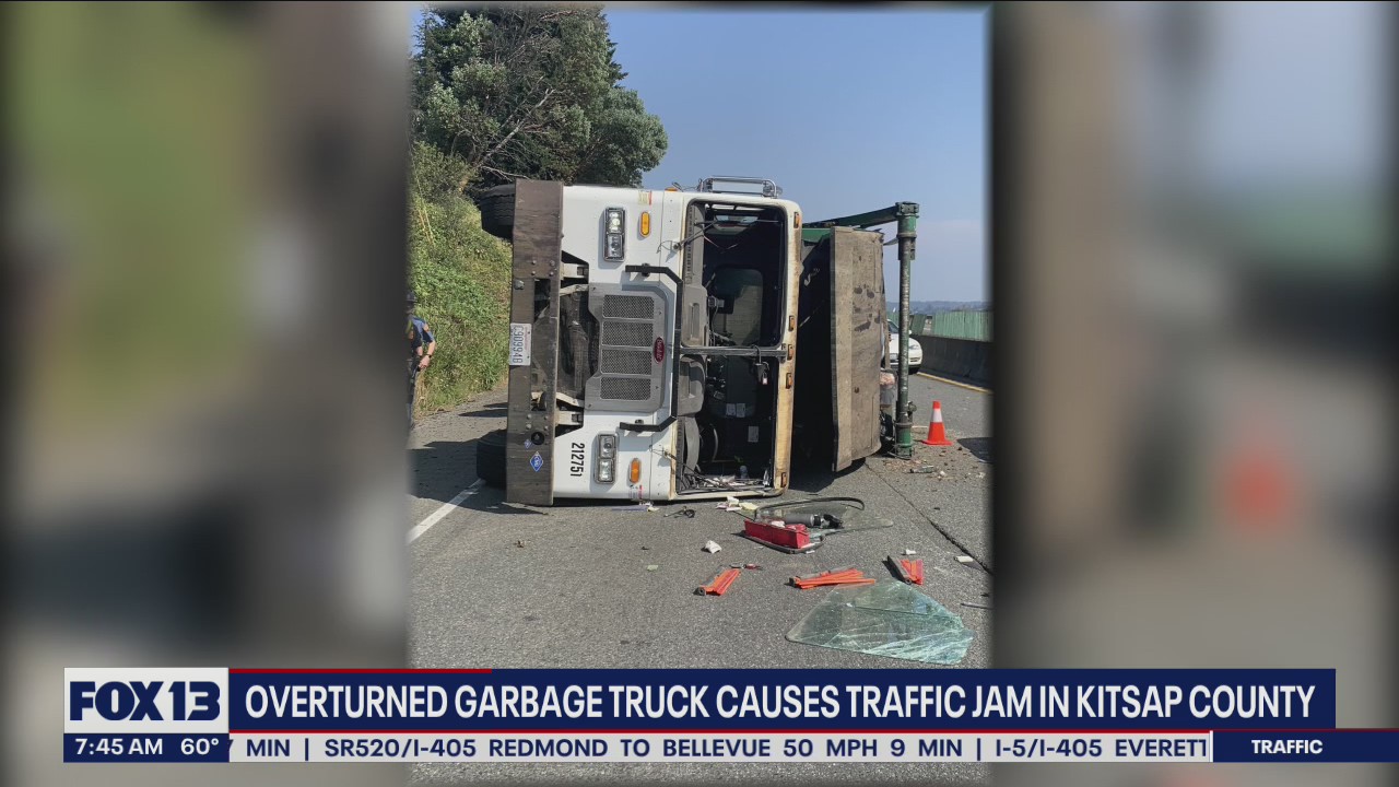 Overturned garbage truck causes traffic jam in Kitsap County Flipboard