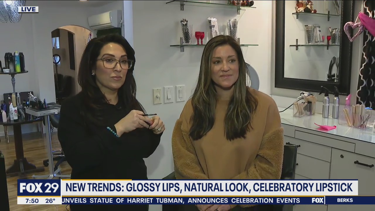 Makeup trends you should know including glossy lips, natural look, & celebratory lipstick