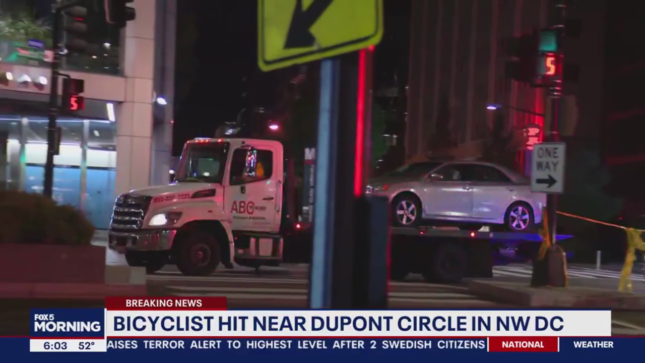 Bicyclist in critical condition after struck by vehicle near Dupont Circle in DC