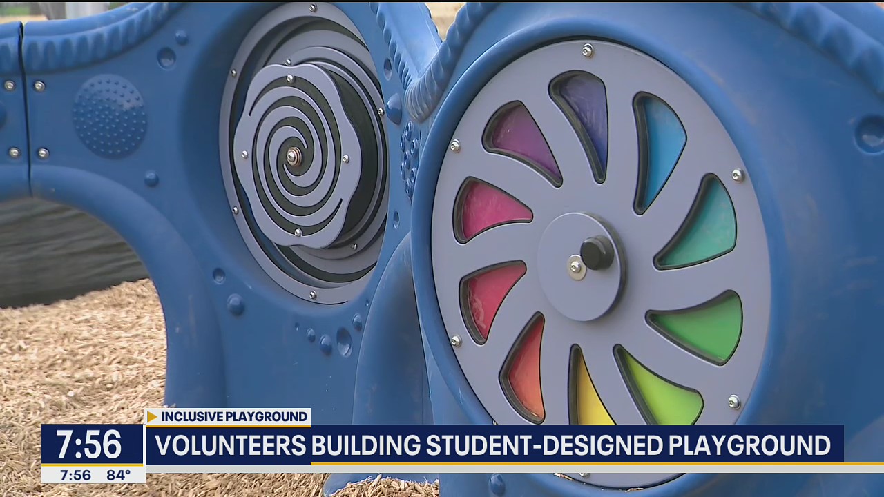Volunteers build student-designed playground in Fort Worth