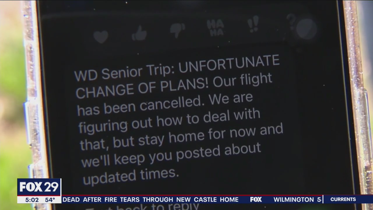 Airline cancelations halt senior trips for local high school students