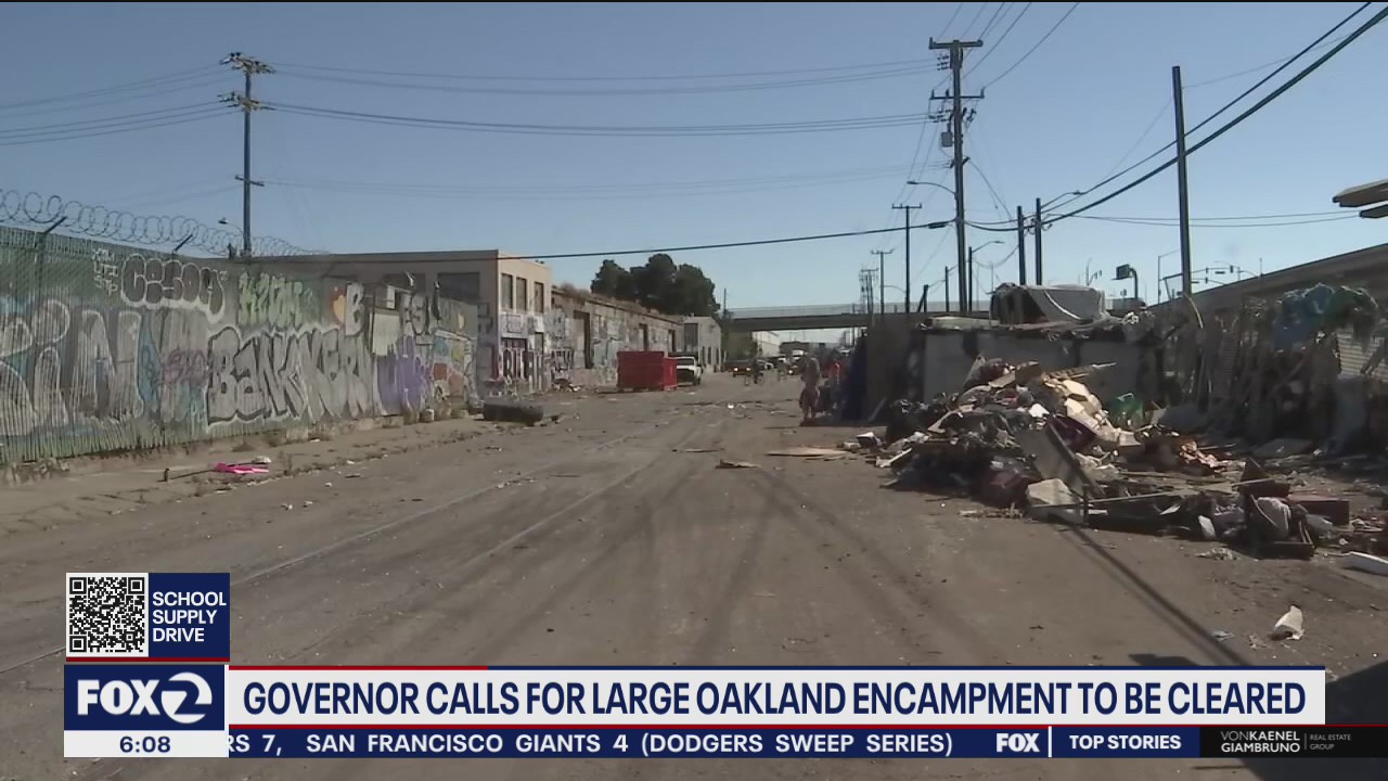 Governor Newsom calls for large Oakland encampment to be cleared