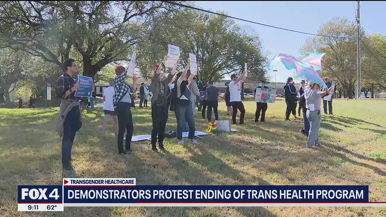 Dallas demonstrators protest ending of transgender health program at North Texas hospitals