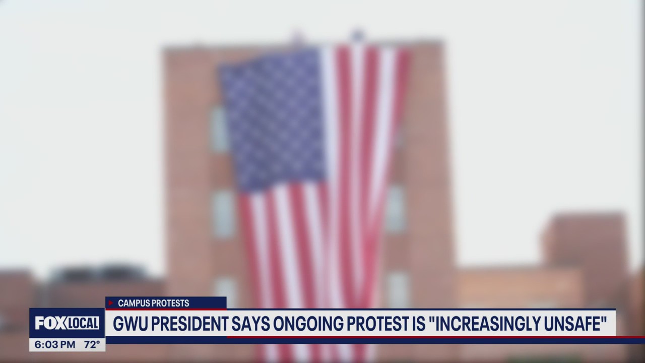 GWU President says ongoing protest is unlawful