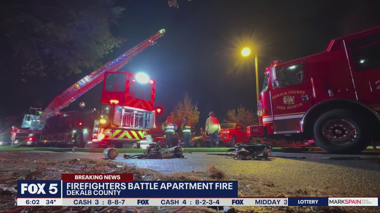 Firefighters battling blaze at DeKalb County apartment building