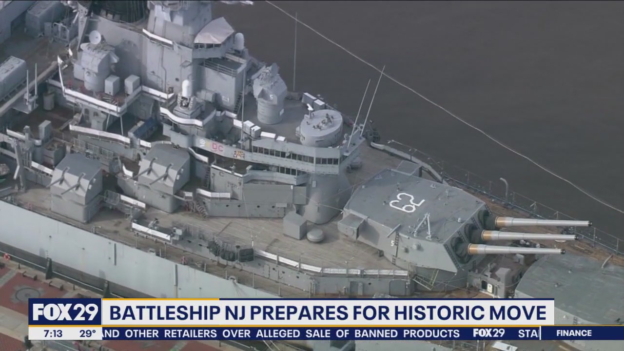 Battleship New Jersey will travel to Philadelphia Navy Yard for maintenance