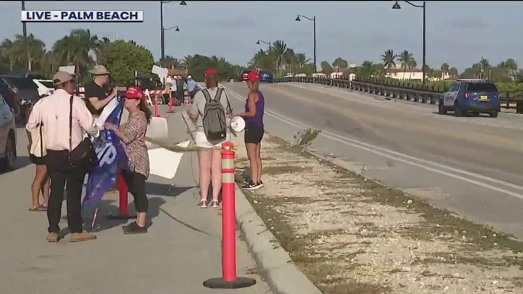 Trump supporters protest outside of Mar-A-Lago