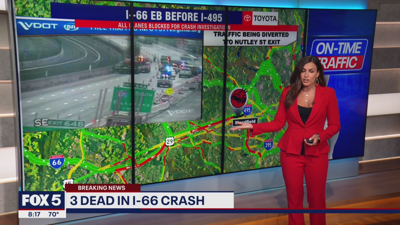 3 dead after tractor-trailer, vehicles collide on Interstate-66 in Fairfax County