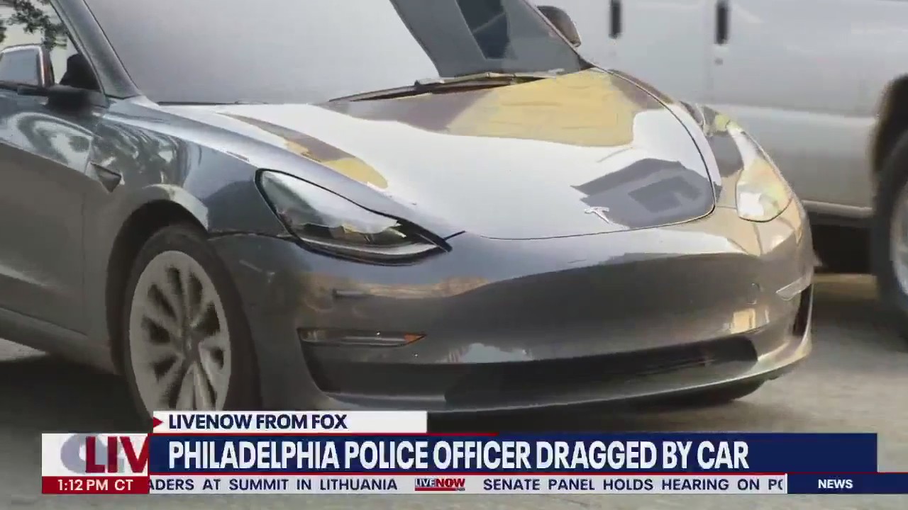 Police officer dragged by car: Tesla found