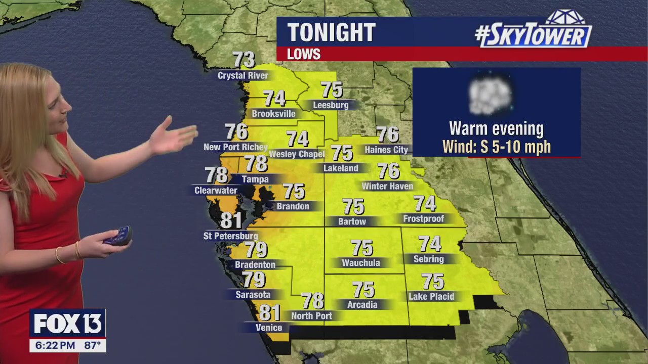 Tampa weather: Warm Saturday night