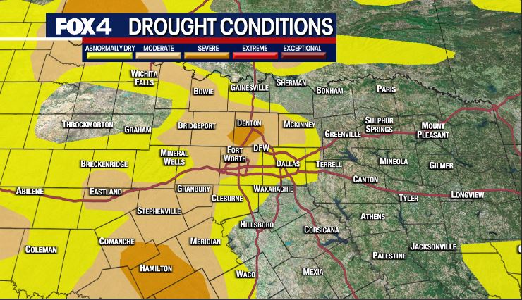 Parts of North Texas in Severe Drought