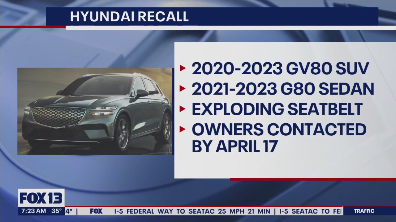 Hyundai recalling 65,000 cars over seatbelt concerns