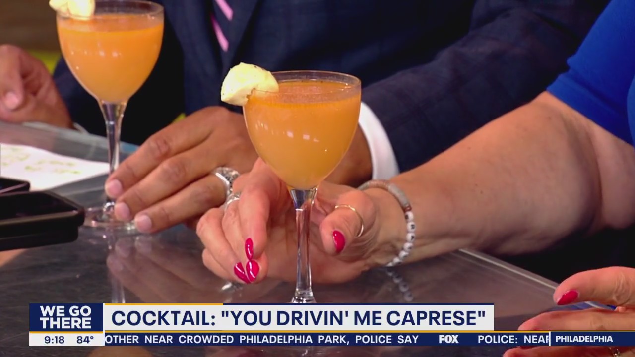 Local restaurant Two Fourteen rolls our caprese salad cocktail