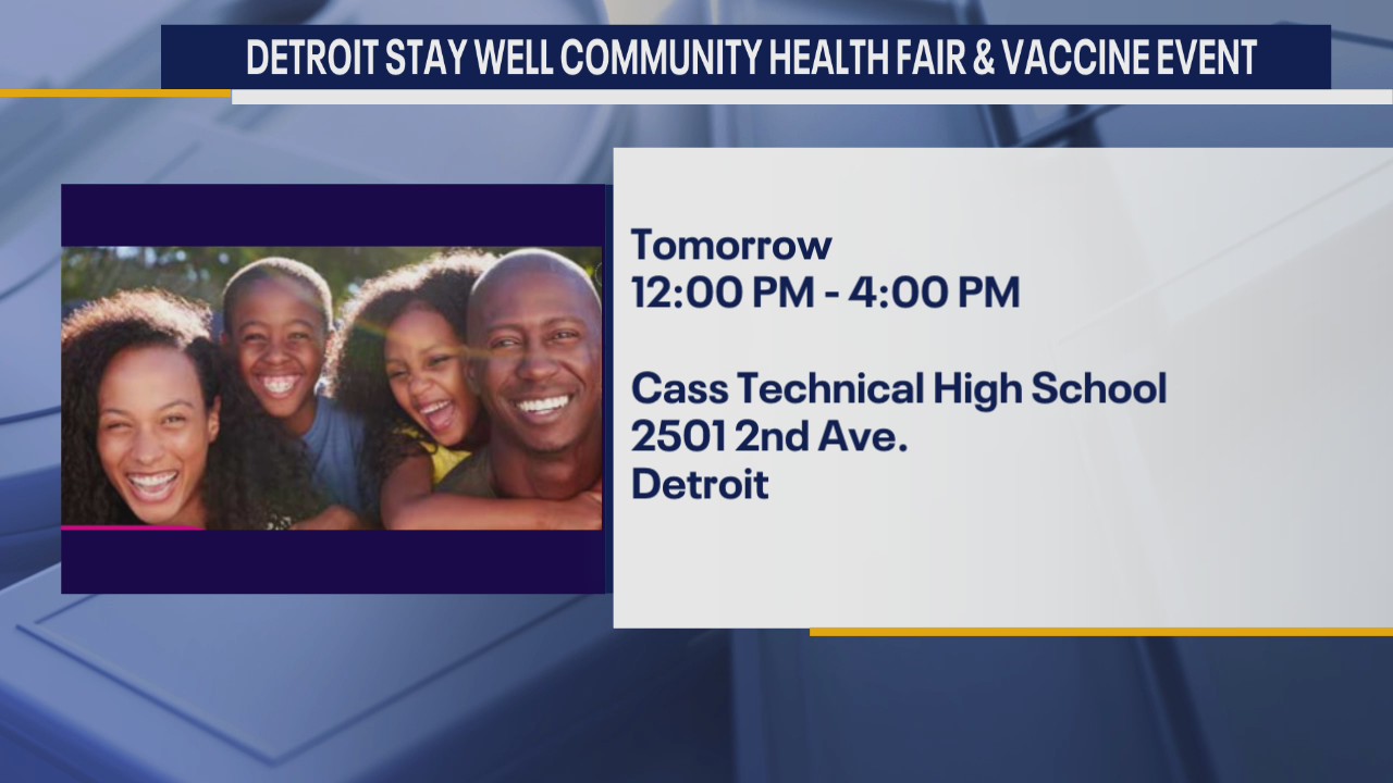 Detroit Stay Well Community Heath Fair & Vaccine Event scheduled for Saturday