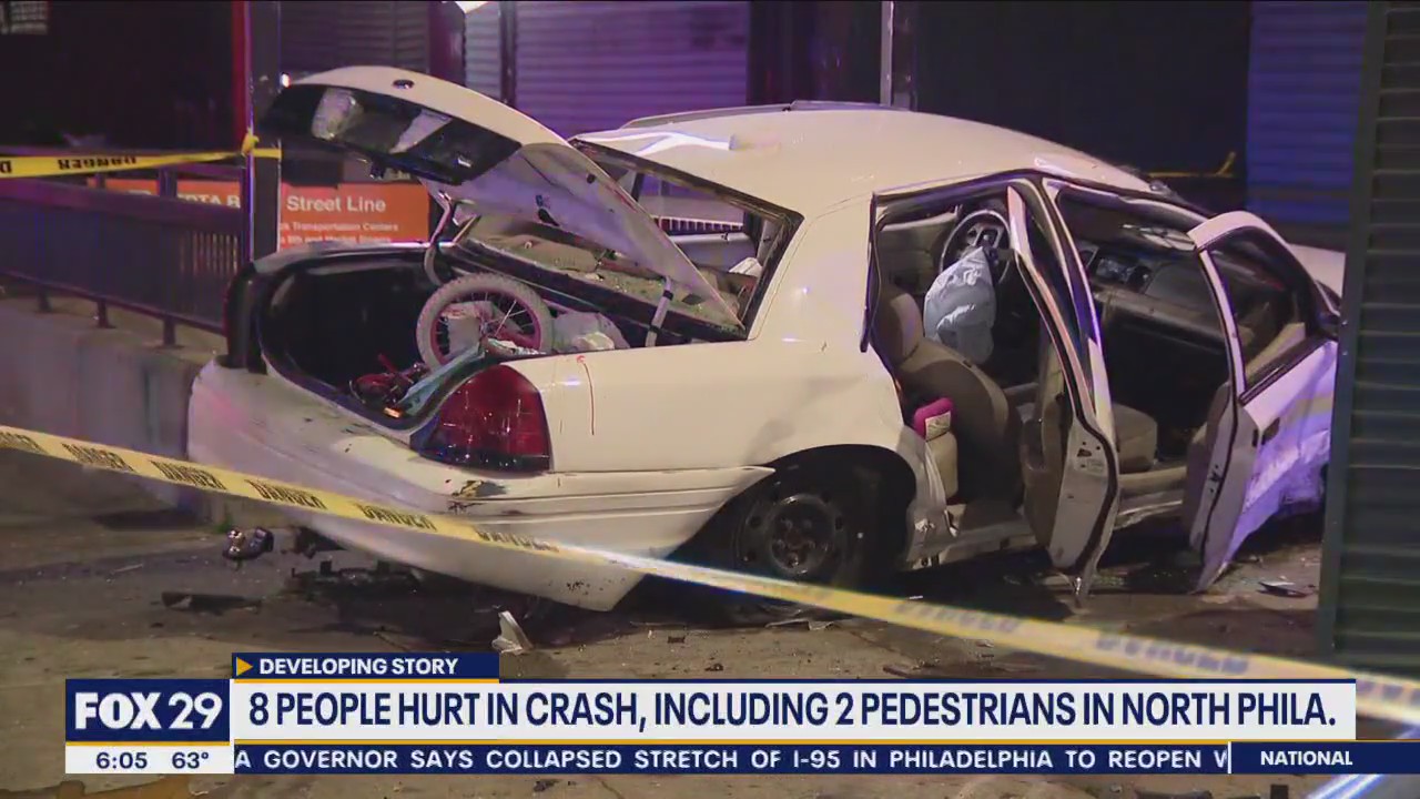 8 injured in North Philadelphia crash