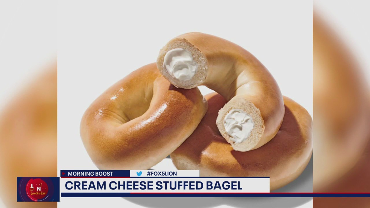 Cream cheese stuffed bagel