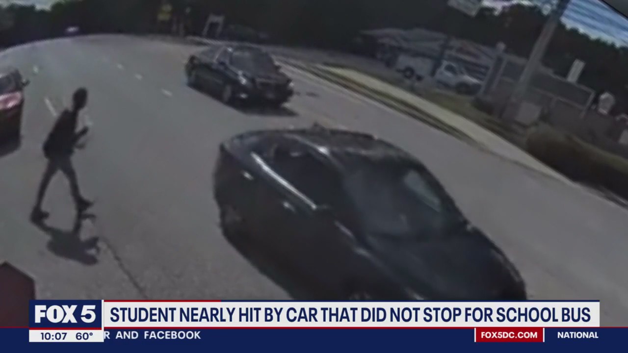 Montgomery Co. student nearly hit by car that did not stop for school bus