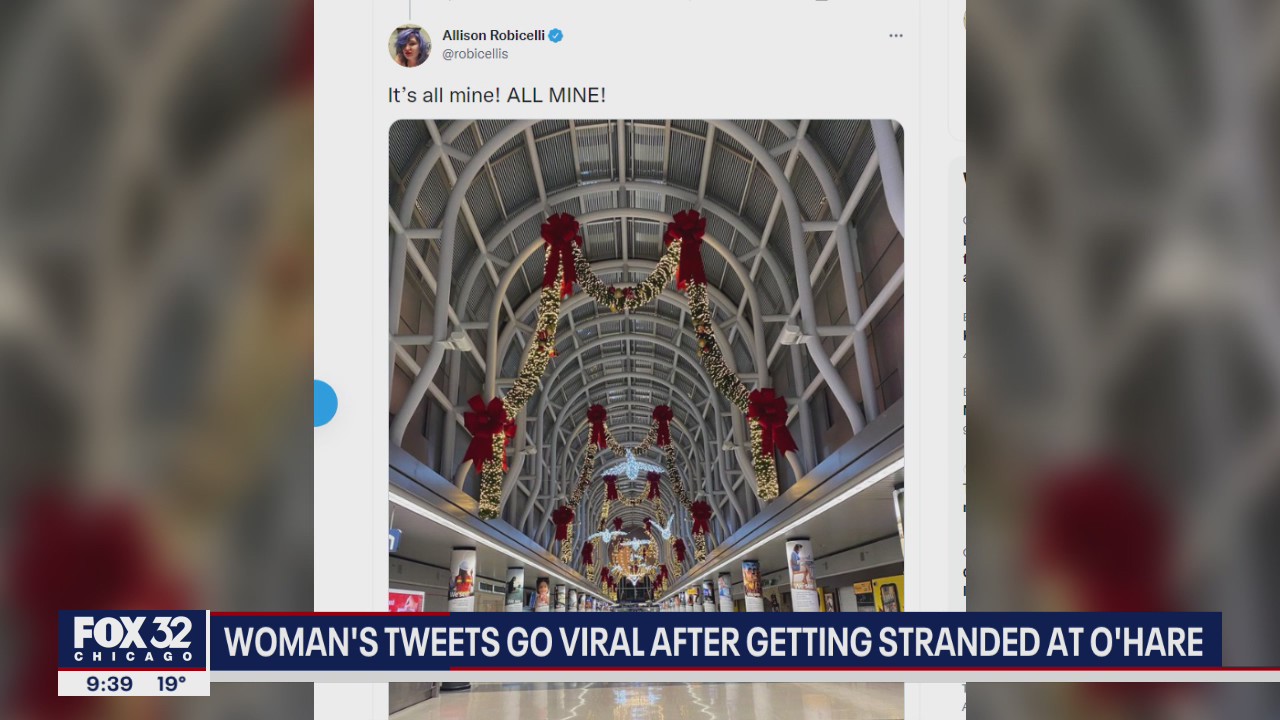 Woman's tweets go viral after getting stranded at Chicago's O'Hare Airport