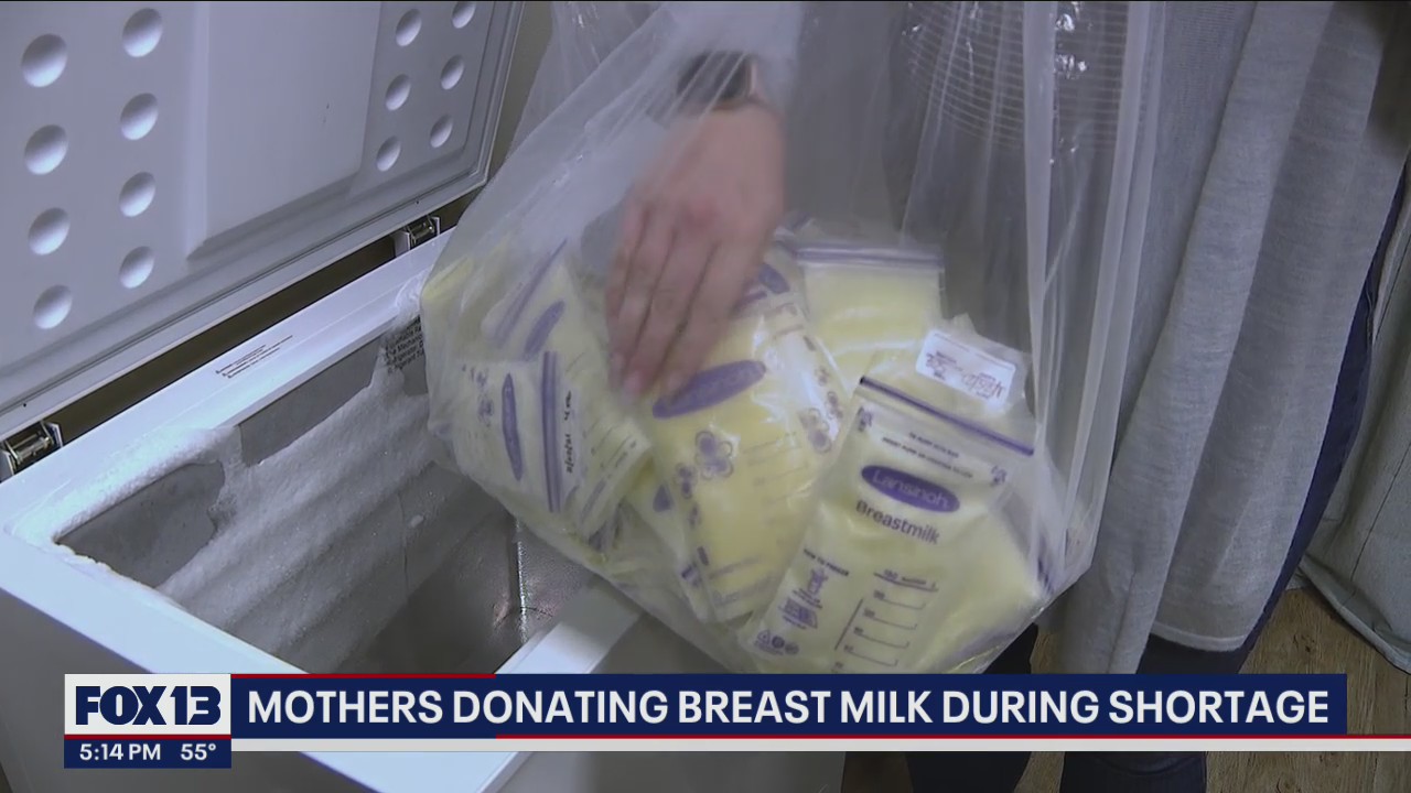 Mothers donating breast milk during formula shortage