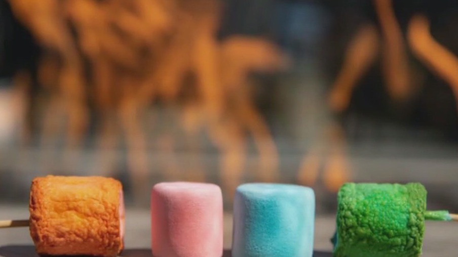 New marshmallows change color after being toasted