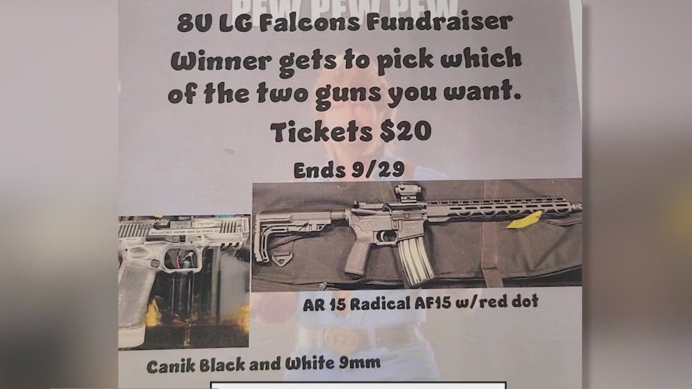 Youth football team raffling off gun