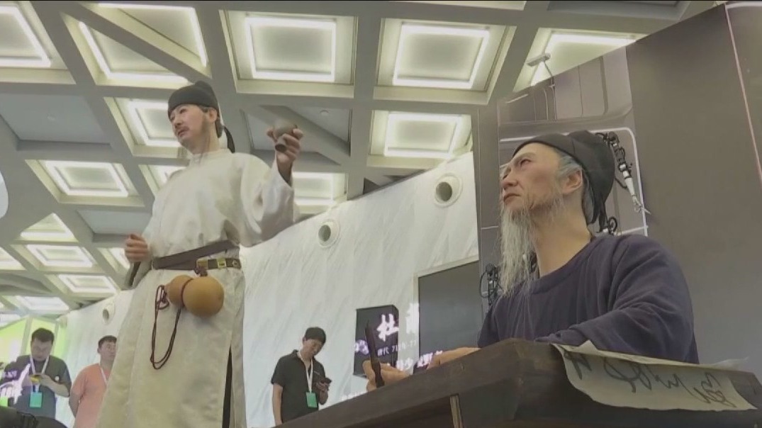 Human-like robots at convention in China