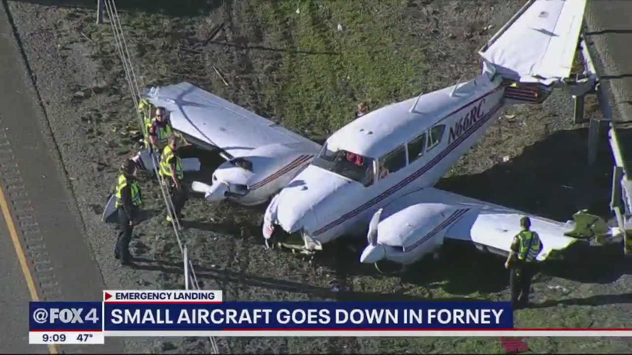 Plane makes emergency landing on Forney highway