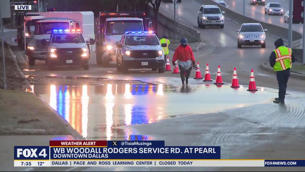 Crews work to fix broken water main in Downtown Dallas