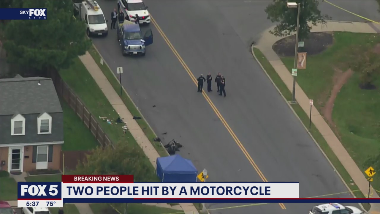 Two people hit by a motorcycle