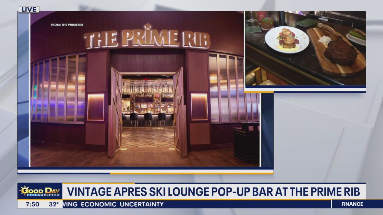 Vintage Apres ski lounge pop-up bar at the Prime Rib
