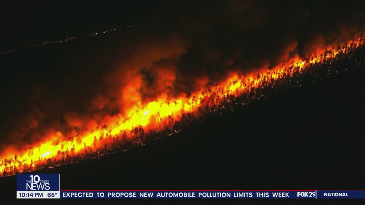 Officials: Wildfire torches hundreds of acres of land in Ocean County
