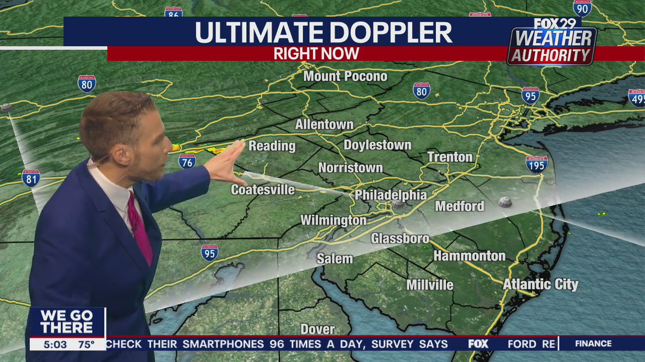 Scattered storms to bring rain, gusty winds to Delaware Valley Tuesday