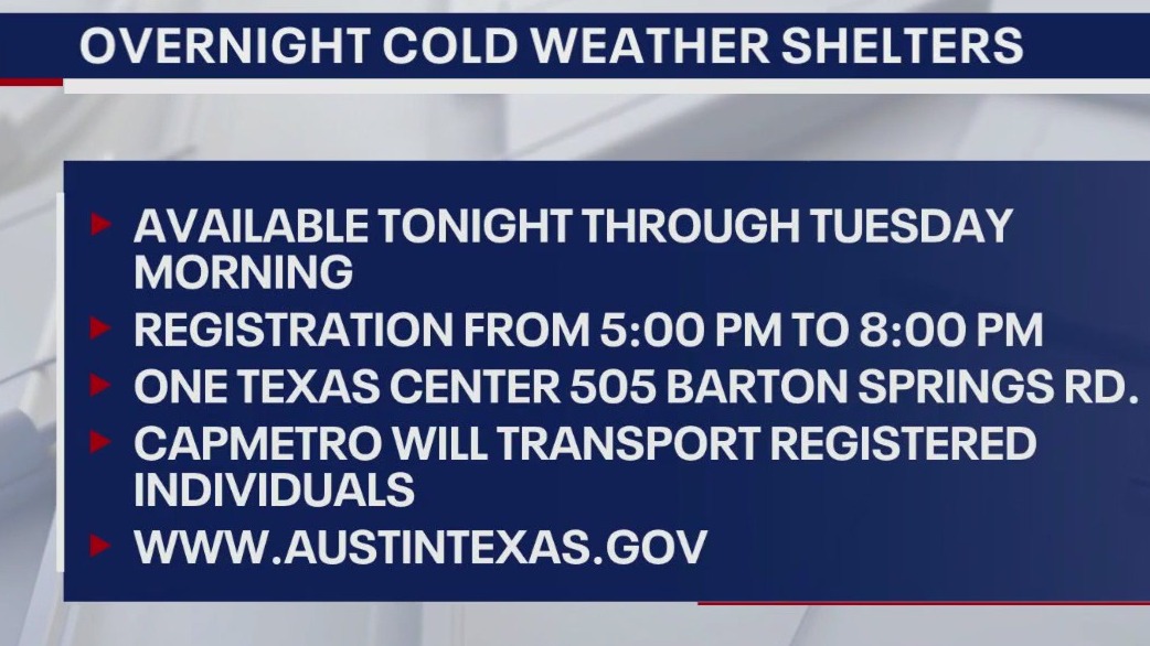 Austin weather: Cold and warming shelter info